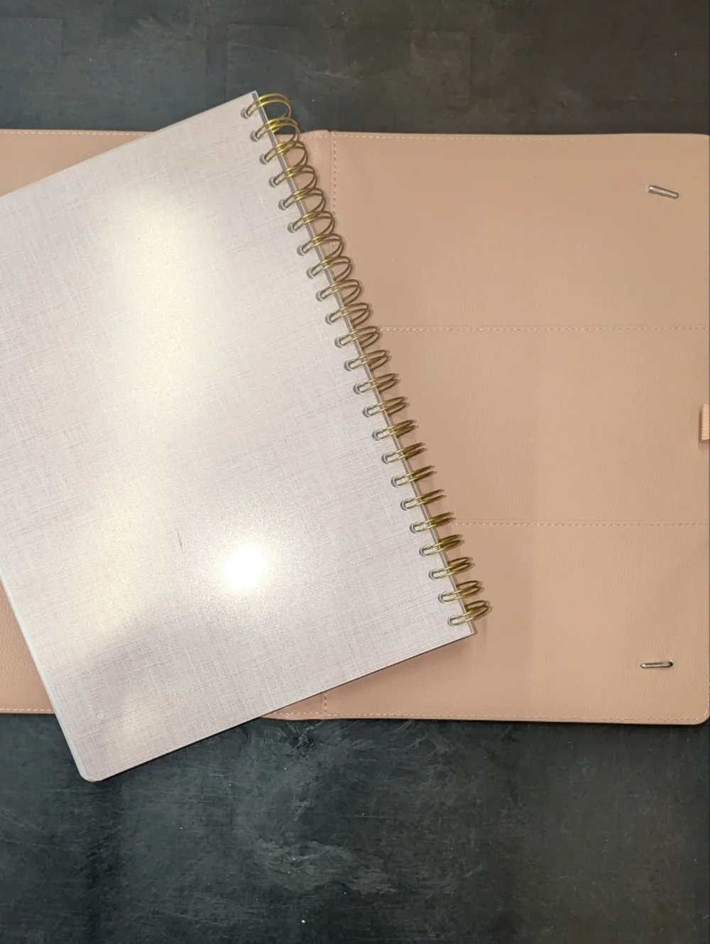 2026 Pink Spiral Planner with Sticker Sheet And Vegan Leather Case